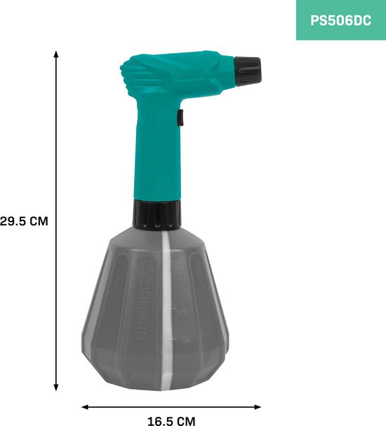 VONROC Elektrische Drukspuit - 1 liter - 4V - voor bewatering, onkruidbestrijding, schoonmaken en auto detailing - Incl. USB-C laadkabel