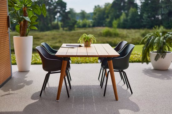 Hartman Sophie elegance tuinstoel - Donkergroen - set van 2 - zwart rondo onderstel