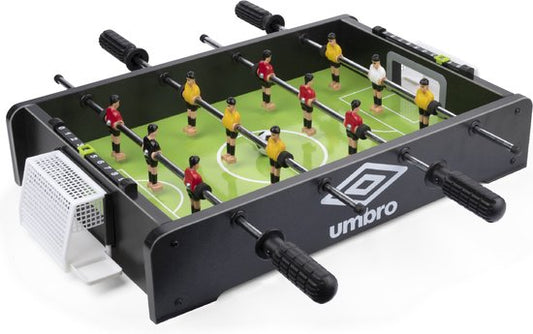 Umbro Tafelvoetbal - Tafelmodel - met 12 Spelers - Incl. 2 Mini Voetballen - Tafelvoetbalspel - Zwart