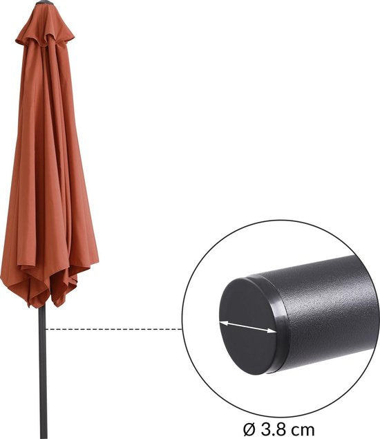 Kingsleeve Parasol Tahitit Ø300cm – Slinger & Kantelbaar - Terracotta
