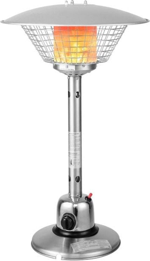 Terrasverwarming Gas-Warmtestraler Draagbare Tafelverwarming met Max 4000 W Verwarmingsvermogen Evenals Omval- en Oververhittingsbeveiliging