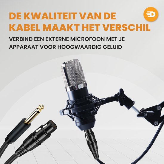 Drivv. Premium XLR Kabel - XLR female naar 6.35 mm jack male - Stereo Jack - 2 meter