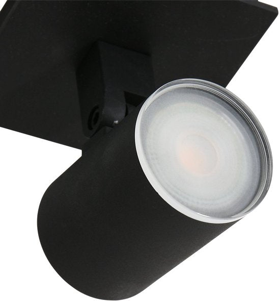 Plafondspot Steinhauer Points Noirs 3059ZW Zwart - Draaibaar en kantelbaar, gemaakt van metaal en kunststof, inclusief lichtbron, geschikt voor binnengebruik