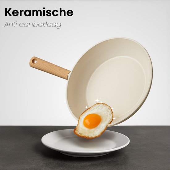 Savoré Kitchen Koekenpannen Ø20, 24 & 28 cm - Inductie - PFAS-Vrij - Keramische Koekenpan - Koekenpannenset - Pannenset - Pannen - Pan
