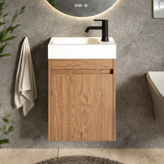 Mirlux Toiletmeubel Warm Eiken - Fonteinmeubel - Wc Meubel - Wc Kastje