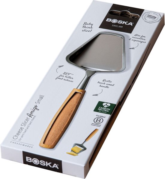 Boska Kaasschaaf Amigo small – Kleine Kaaschaaf voor belegen en oude kaas – RVS – Beukenhout – Non-stick