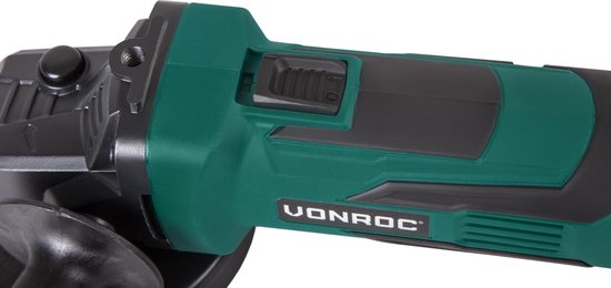 VONROC Accu Haakse Slijper – VPower 20V – Ø115MM – Incl. zijhandgreep & tas - Zonder accu & lader