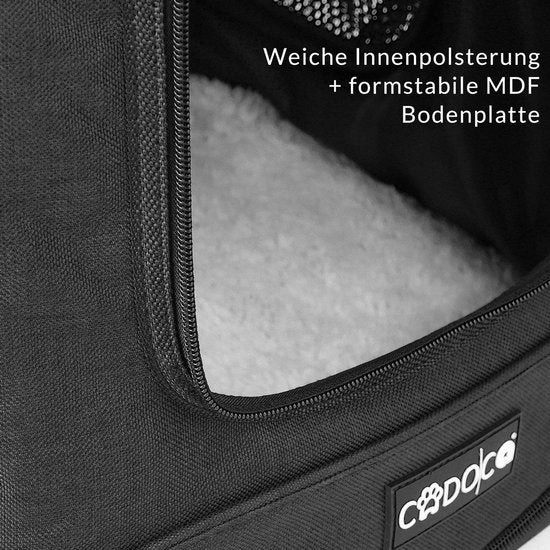Cadoca Hondenrugzak - tot 12kg Draagcomfort Verstelbaar - Zwart