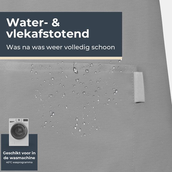 Keukenschort - Water- en vuilafstotend - Professioneel Kookschort - Schort voor Dames en Heren - Horeca Sloof - Unisex - Verstelbare Gesp - Extra Grote Vakken - Lichgrijs