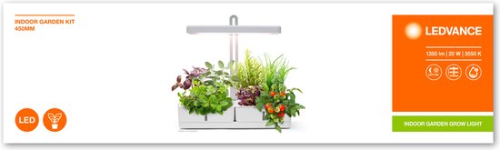 LEDVANCE Armatuur: voor alle oppervlakken, Indoor Garden KIT 45- WT / 2- W, 22-…24- V, stralingshoek: 11-, Neutraal Wit, 355- K, body materiaal: plastic/roestvrij staal, IP2-