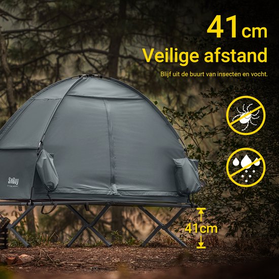 SoBuy OGS32-II-HG Opblaasbare Camping Tent - Grijze Textiel 193x161cm