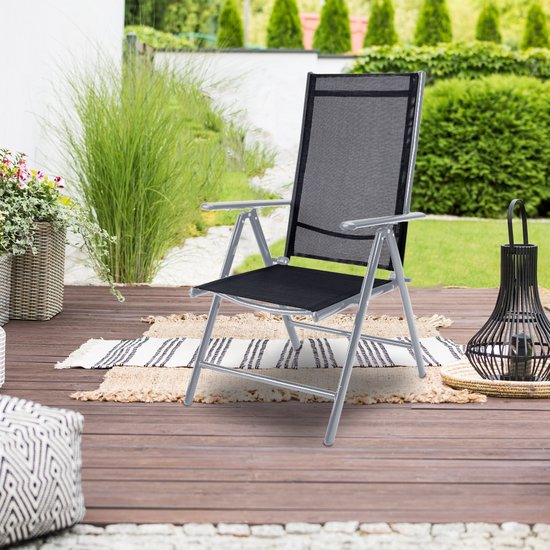 Casaria Aluminium Tuinstoelen - 3 stuks - Inklapbaar - Zilver