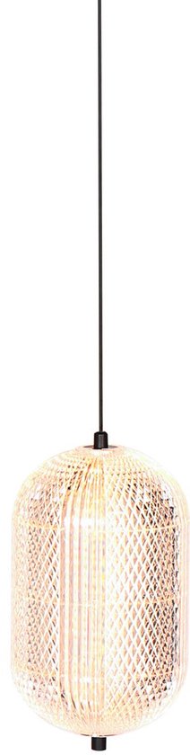 Hanglamp Geripu Ø15cm amberkleurig - hoogtes instelbaar - kunststof & metaal - Mexlite