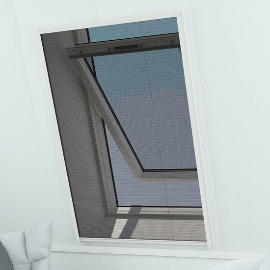 Livn plissehor raam Plus 60x155cm wit - Geschikt voor naar buiten draaiende ramen en dakramen - Montage op het kozijn - Breedte 25 cm inkortbaar, hoogte onbeperkt