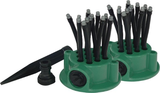 Orange Donkey Flexipoint Tuinsproeier Set – 2-Pack met 24 Flexibele Sproeikoppen – Efficiënte Irrigatie voor Tuin en Gras - Sprinkler Systeem