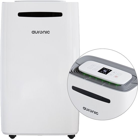 Auronic Luchtontvochtiger - Compact Plus Series - Ontvochtigt 20L per dag in Huis - 5.5L Waterreservoir - Slaapkamer, Badkamer, Woonkamer en Kantoor - Dehumidifier - Wit