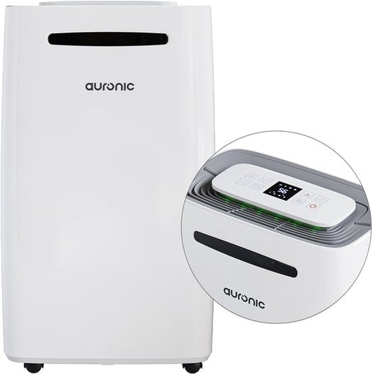 Auronic Luchtontvochtiger - Compact Plus Series - Ontvochtigt 20L per dag in Huis - 5.5L Waterreservoir - Slaapkamer, Badkamer, Woonkamer en Kantoor - Dehumidifier - Wit