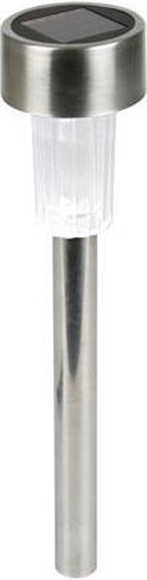 Perel Tuinlamp Solar 37 X 5,5 Cm Rvs Zilver/wit