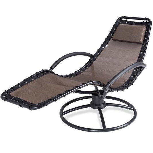 Casaria Ligstoel Eve - 360° Draaibaar incl. Kussen - Mokka