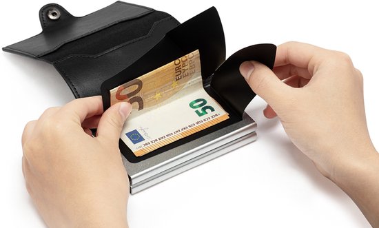 Milanoro - Compacte bankkaartbeschermer met RFID-blokkeertechnologie - Donkerbruin - Dubbele bankkaartbeschermer