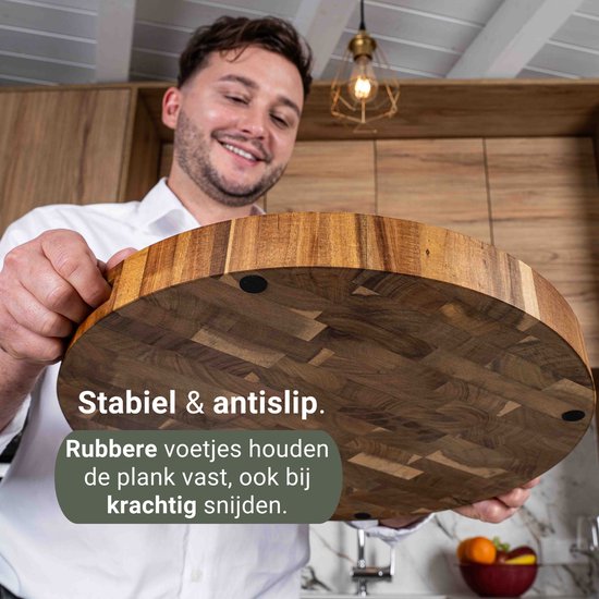 VDN Snijplank Acaciahout Rond - Diameter 30 cm - Bruin