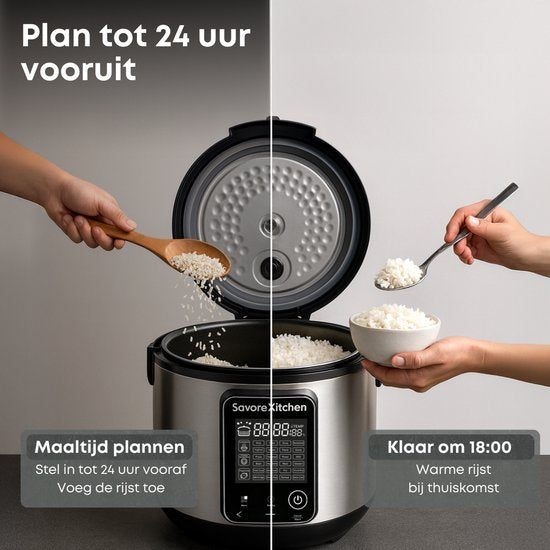 Savoré Kitchen MultiTaste Multicooker 5L met 24 kookfuncties - Multicookers - Rijstkoker - Stoomkoker - Touch Bediening