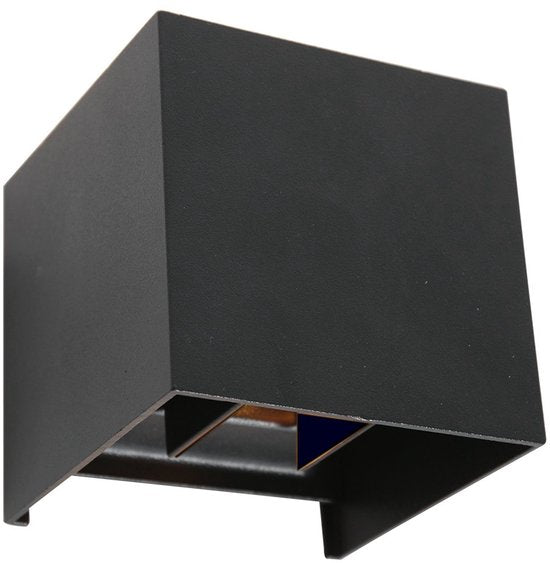 Wandlamp Muro 3098ZW Zwart - Modern - Kunststof, Metaal - Compacte afmetingen 11x11x11 cm - Steinhauer