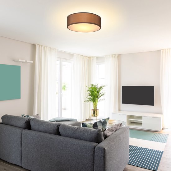 Monzana Plafondlamp - 40W Rond 30cm Fitting E27 - Taupe