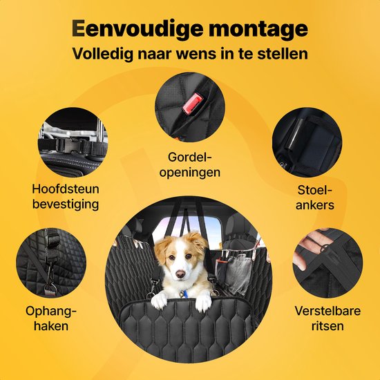Jake and Jacky Hondendeken Auto Achterbank en Kofferbak Luxe - Autodeken hond - Beschermhoes - Hondenkleed - Inclusief Opbergtas & Autoriem - 137x148 cm