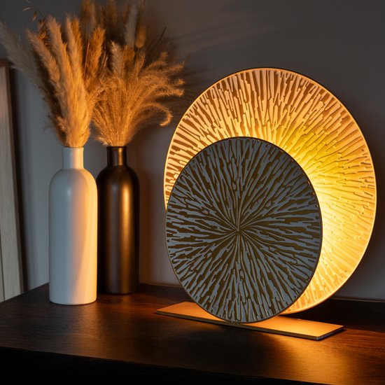 Nolt tafellamp - tafellamp slaapkamer - E27 Lamp woonkamer - Industrieel - ⌀ 40cm - Goud