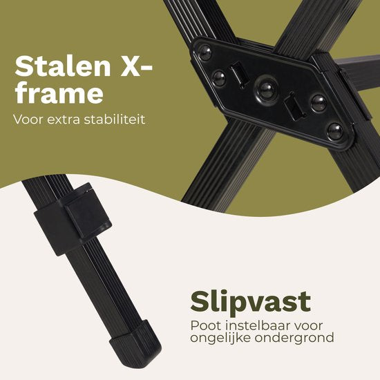 TRVLMORE Campingtafel - 120x70x70cm - Lichtgewicht met Aluminium Frame - Vouwtafel Verstelbaar - Kampeertafel - Klaptafel - Zwart