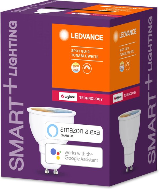 LEDVANCE LED reflectorlamp - Lampvoet: GU1- - instelbaar wit - 27--…65-- K - 5 W - mat - SMART+ Spot GU1- instelbaar wit