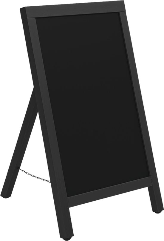BRASQ Krijtstoepbord Zwart - 55x 85 CM - Krijtbord - Reclamebord - Stoepbord - Enkelzijdig - voor Binnen en Buiten - Horeca