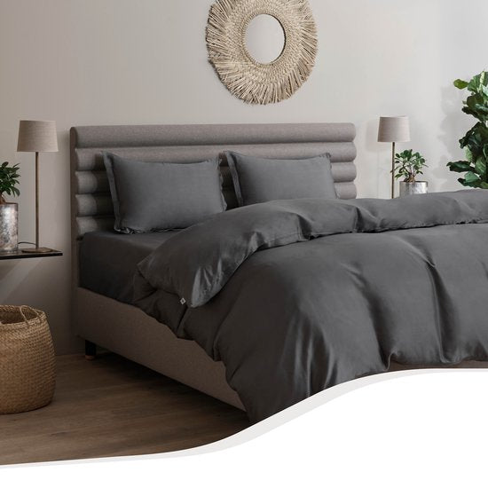 Home by Tempur dekbedovertrek - bamboe - 240x220 cm – antraciet – zijdezacht & strijkvrij