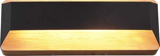 TRIO ARINO - Wandlamp - Zwart mat - incl. 1x SMD 13,5 W - Verlichting omhoog en omlaag - Dimbaar met schakelaar - Wandmontage - Lichtbron niet vervangbaar