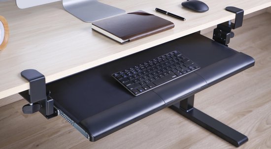 Toetsenbord lade onder bureau - toetsenbord houder - toetsenbordlade - toetsenbord onder bureau - keyboard tray - ergonomisch zithouding - hoogte verstelbaar en uitschuifbaar