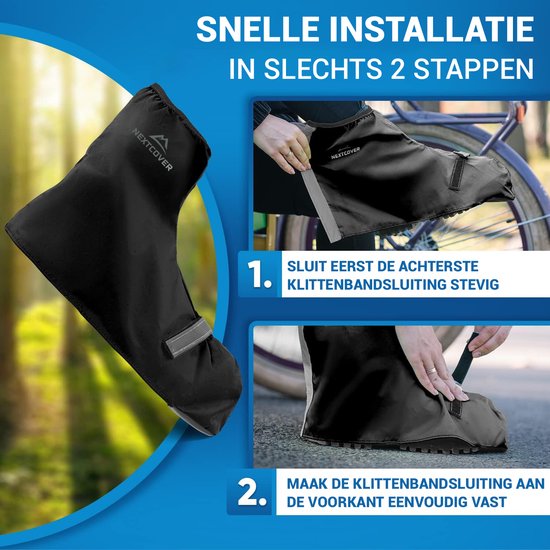 Nextcover® Overschoenen Waterdicht | 100% Waterdichte Regenschoenen Fiets | Reflecterende Schoenovertrek Herbruikbaar| Regenhoezen voor Schoenen | Overschoenen | Schoenbescherming | Fietsoverschoenen