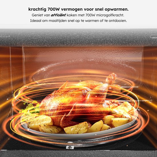 Saaf Magnetron - 20L - Touchscreen - 8 Programma's - Ontdooi Functie - Microgolfoven - Microwave - 700W - Zwart - Saaf