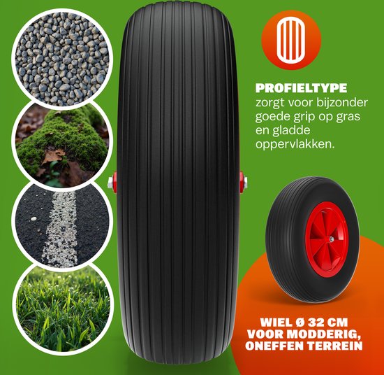 Gardebruk Kruiwagen 80 liter – Belastbaarheid 100 kg - Zilver