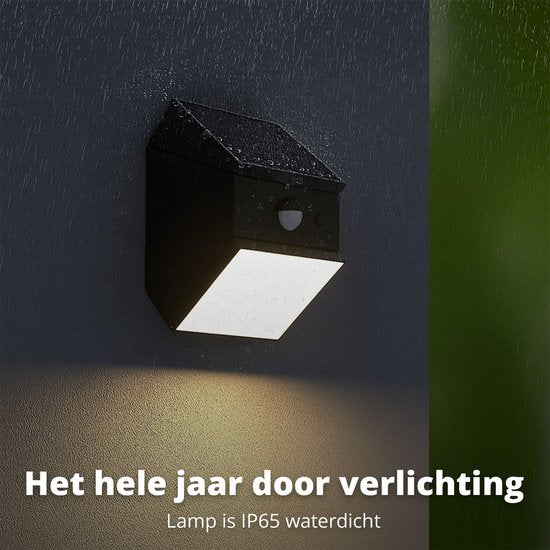 FlinQ Solar TwistCube 2-pack - Transformeerbaar in 4 vormen - Solar Wandlamp Buiten - Buitenlamp op Zonne Energie met Bewegingssensor - LED Tuinverlichting met Dag en Nacht Sensor - Buitenverlichting