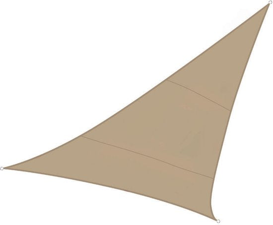 Perel Schaduwdoek, waterdoorlatend, luchtdoorlatend, 5 x 5 x 5 m, 180 g/m², HDPE, driehoek, champagne