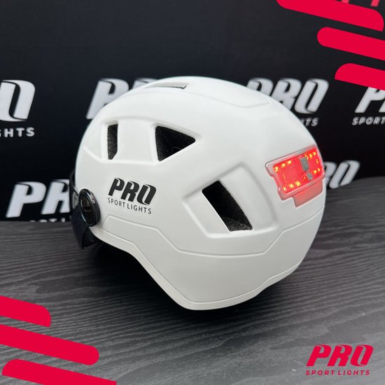 Speed Pedelec Helm met Visier & Oorwarmers Fietshelm Volwassenen - Wit - Medium - NTA8776