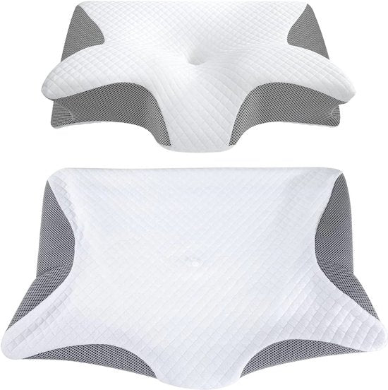 Anti snurk kussen - 2 pack - Ergonomisch & Orthopedisch - Voor iedere slaaphouding - Hoofdkussen - Kussen tegen Apneu- - Memory foam Zijslaper - 60x40 cm - Alyze