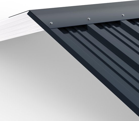 Gardebruk Set van 12 Dakplaten –Metaal – 129 x 46 cm – Antraciet