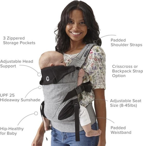 Contours Baby 5-in-1 Babydrager Reis - grafiet