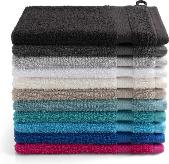 DoubleDry Hotel Washandjes 16 x 21 cm – Set van 6 – 100% Katoen 500 g/m2 – Zacht & Absorberend - Wit
