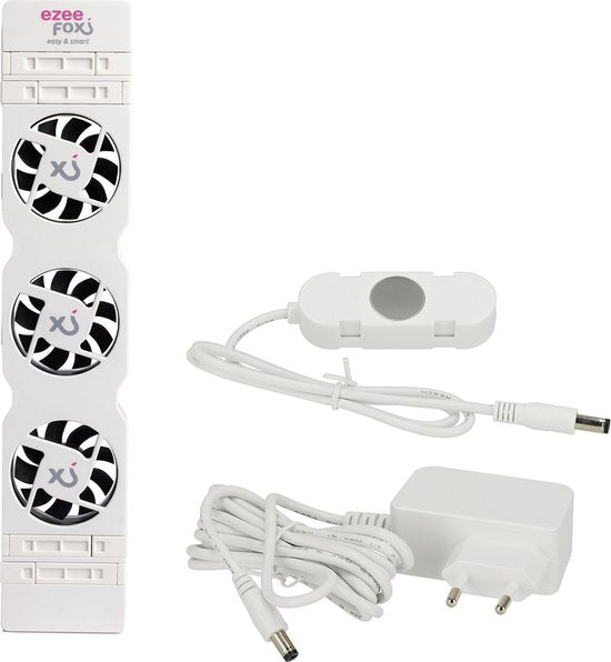 Ezeefox Radiatorventilator met 3 Ventilatoren en Thermosensor - Monoset - Universeel - Energiezuinig - Zeer stil - Radiator Ventilator – Wit