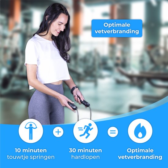 Nuvance - Professioneel Sport Springtouw - Verstelbaar - Speedrope - Jump Rope - voor Volwassenen en Kinderen - Zwart