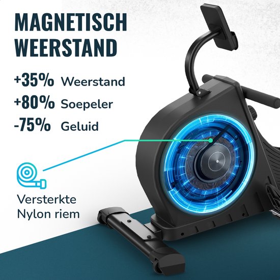 Flowsense Roeimachine - Inklapbaar - Geluidsstil - Magnetisch - 16 Weerstandniveaus - LCD Monitor