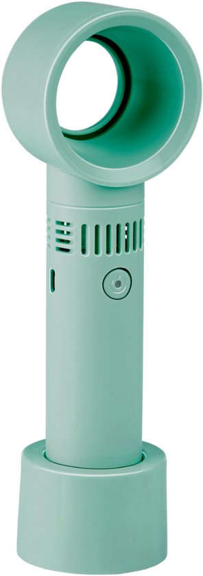 Lifetime Air Mini Ventilator Bladloos 3 Snelheden – Ventilator Bureau met USB Oplaadbaar – Tafelventilator Draagbaar – Mini Ventilator voor Op Reis – Staande Ventilator Compact – Groen